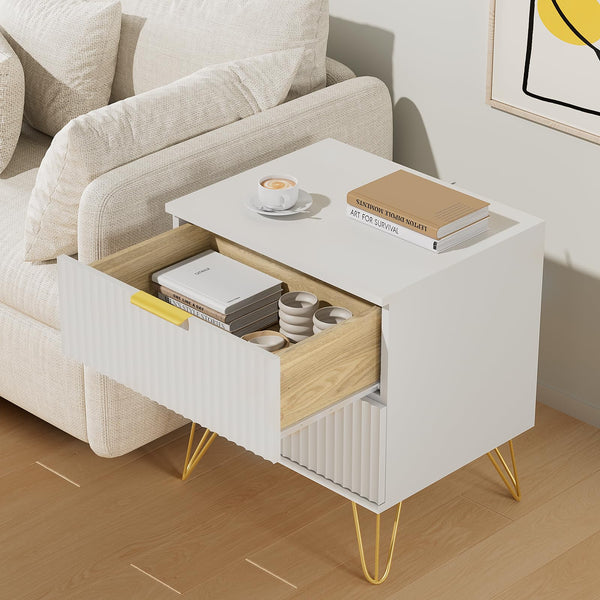 Modern Nightstand Set of 2 with Drawers