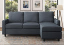 L-Shaped Convertible Sectional Sofa with Linen Fabric