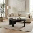Nesting Coffee Tables Set of 2 – Oval Mid-Century Modern with Fluted Legs