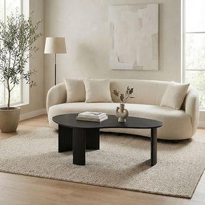 Nesting Coffee Tables Set of 2 – Oval Mid-Century Modern with Fluted Legs