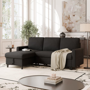 L-Shaped Convertible Sleeper Sofa with Storage Chaise