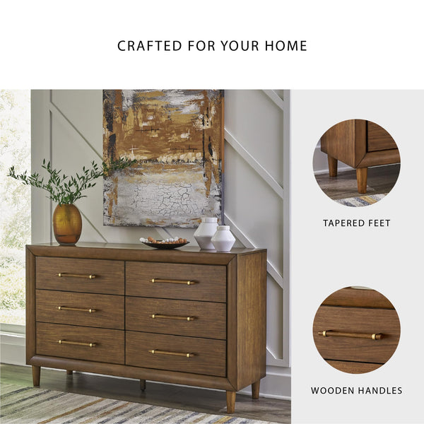 6-Drawer Dresser & 5-Drawer Chest – Dark Brown