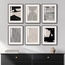 Framed Abstract Wall Art Set of 4 – Black & White Canvas Prints