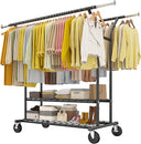 Heavy Duty Double Rod Clothes Rack