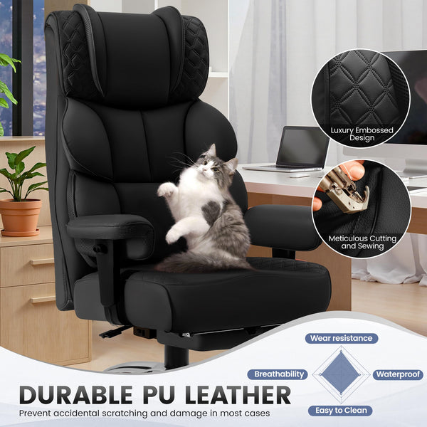 Big & Tall Ergonomic Executive Office Chair with Footrest