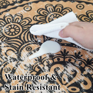 9x12 Abstract Area Rug – Washable, Non-Slip, Low Pile Polyester Carpet