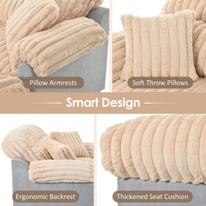 Oversized Chaise Lounge Sofa with Throw Pillows