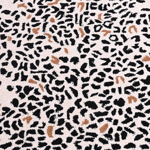 Handmade Leopard Print Wool Area Rug – 5' x 8' Rectangular