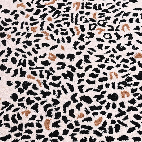 Handmade Leopard Print Wool Area Rug – 5' x 8' Rectangular