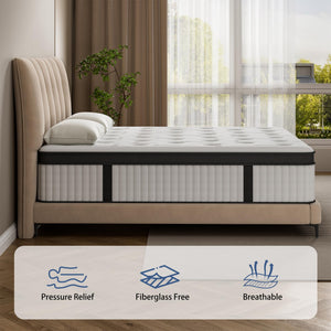 Hybrid Pocket Spring Memory Foam Mattress – Medium Firm, Fiberglass Free