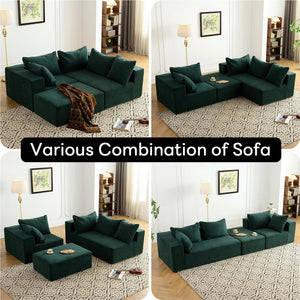 Modular L-Shaped Sectional Sofa with Deep Seat