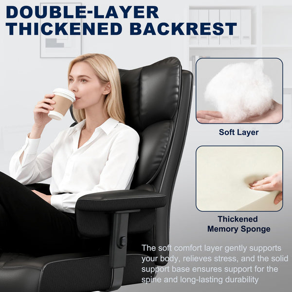 High Back Executive Office Chair with Footrest