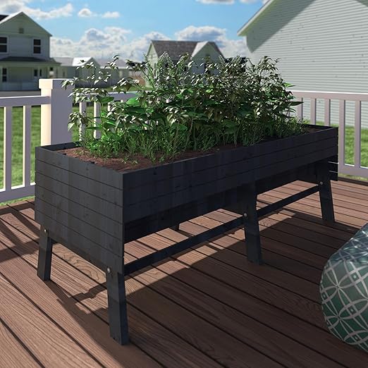 Large Elevated Cedar Raised Garden Bed with Legs & Liner