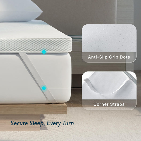 3-Inch Cooling Mattress Topper with Breathable Foam & Washable Cover