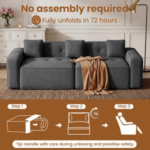 100" Cloud Boneless Loveseat – 2-Seater Chenille Foam Sofa