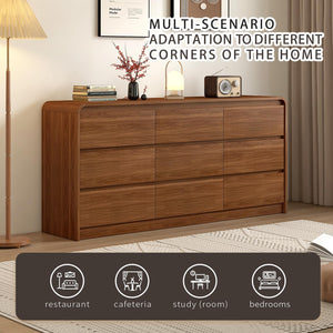 6-Drawer Dresser – Engineered Wood & Oak, 47.2"W