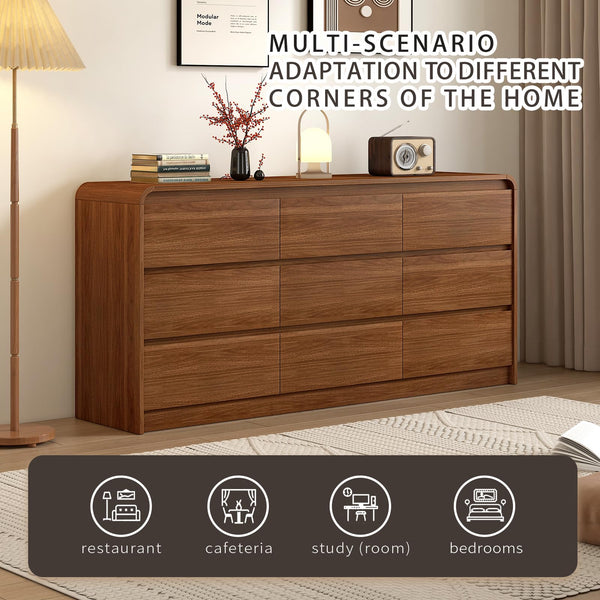6-Drawer Dresser – Engineered Wood & Oak, 47.2"W
