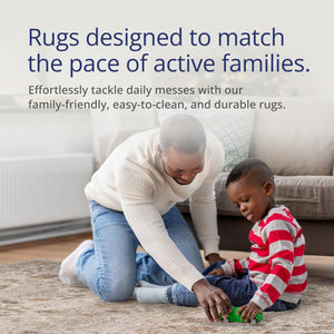 Beige Vintage Floral Area Rug – Polypropylene, Non-Shedding, Pet & Kid Friendly