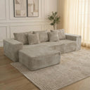 L-Shaped Modular Sectional Sofa with Deep Seat