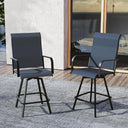 Outdoor Swivel Bar Stools Set of 2, Counter Height, Textilene Mesh