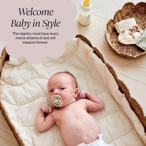 Scalloped Rattan Baby Changing Basket with Accessories