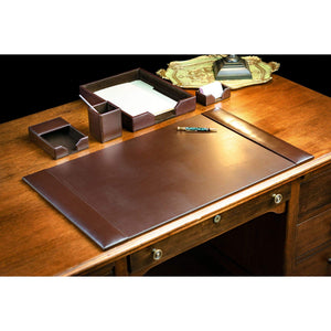 Bonded Leather Desk Set – 5-Piece Office Organizer