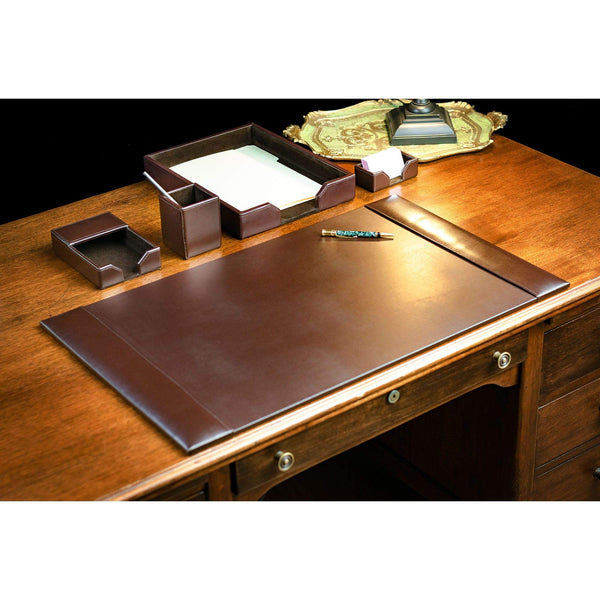 Bonded Leather Desk Set – 5-Piece Office Organizer