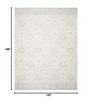 Hand-Tufted Wool Area Rug – 10' x 14' Geometric Dip Dye