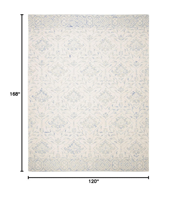 Hand-Tufted Wool Area Rug – 10' x 14' Geometric Dip Dye