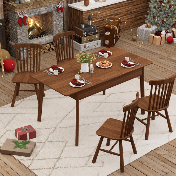 Extendable Solid Wood Dining Table, Seats 4 to 8