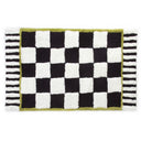 Cotton Bath Rug – Checkered Black & White, 21" x 34"