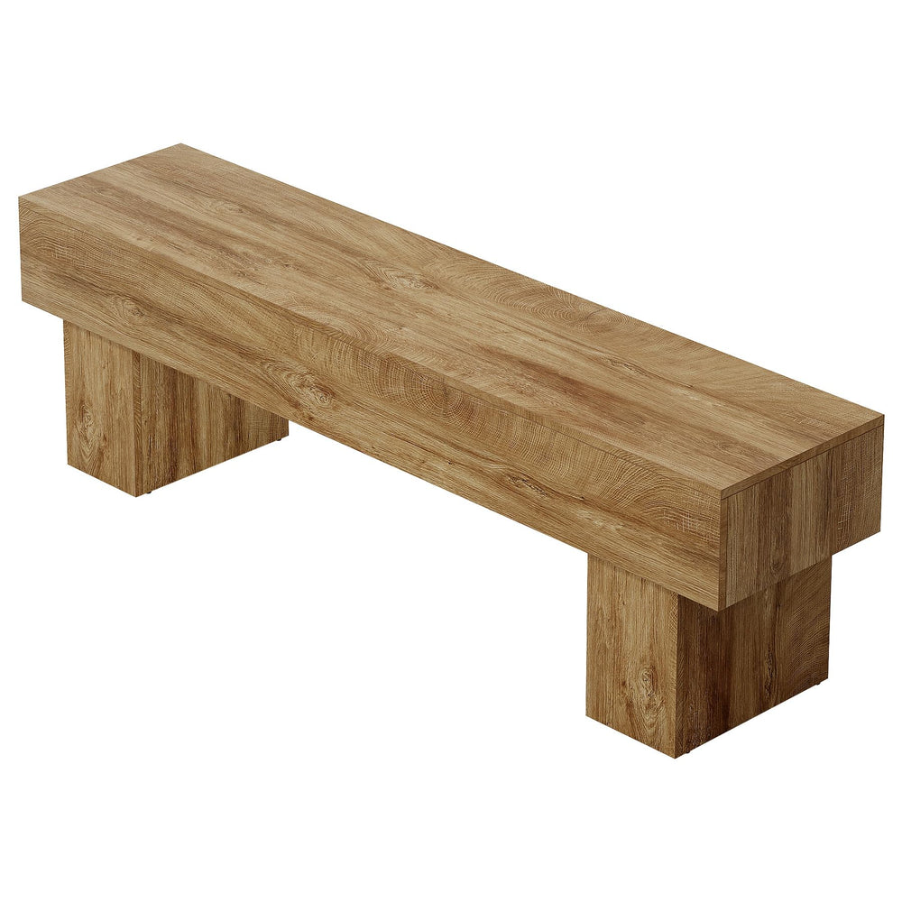 63-Inch Farmhouse Entryway Bench – Engineered Wood, Black & Rustic Brown