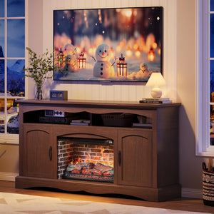 Farmhouse Fireplace TV Stand with 23" Electric Fireplace for TVs up to 65"
