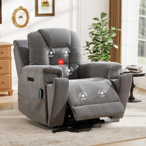 3-Motor Power Lift Recliner Chair with Massage, Heat & Lay Flat