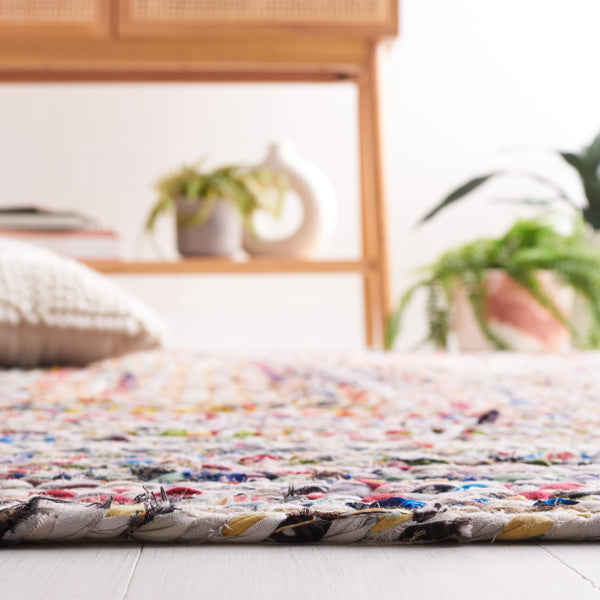 Handmade Jute & Cotton Runner Rug – 2'3" x 13' | Geometric Braided Design