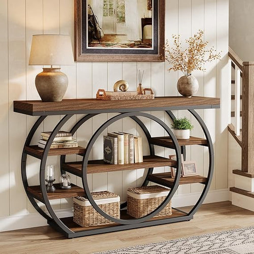 47" 5-Tier Console Table with Metal Frame