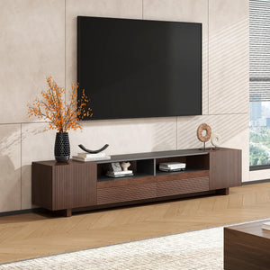 78.8" TV Stand with Storage Cabinets & Drawers – Walnut