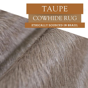 Genuine Taupe Cowhide Area Rug