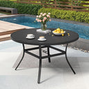 Outdoor Metal Dining Table with Umbrella Hole – 4 Sizes
