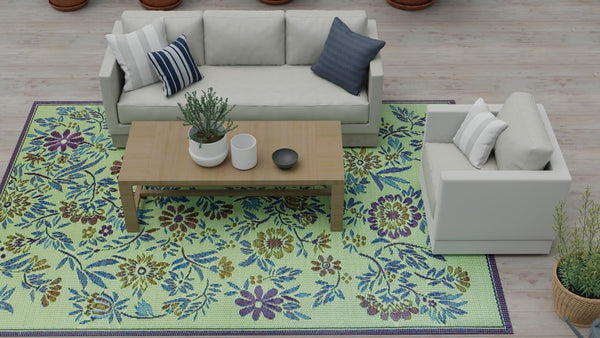 Recycled Plastic Indoor Outdoor Area Rug 6' x 9' – Eggplant