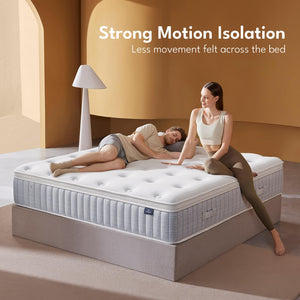 King Size Hybrid Mattress 12 Inch – Memory Foam, Zoned Coils, Edge Support