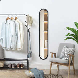 Full Length Oval Wall Mirror with Metal Frame