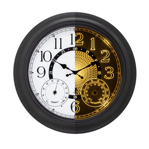 18-Inch Outdoor Wall Clock with Thermometer, Hygrometer & Auto Light Sensor