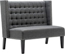 Upholstered Loveseat Bench with Back – Diamond Tufted Sofa Settee