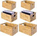 Water Hyacinth Storage Baskets – Handwoven Wicker Shelf Organizers