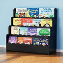 4-Tier Scalloped Kids Bookshelf – Front-Facing Wooden Bookcase