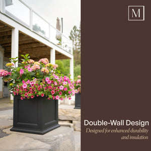 20 Inch Self-Watering Square Planter Box with Double Wall Construction