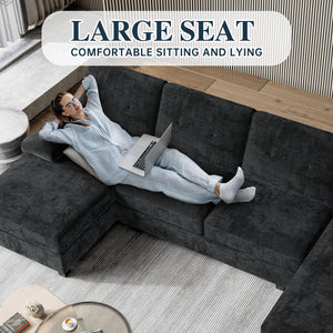 U-Shaped Sectional Sofa with Double Chaise – 4-Seat Living Room Couch