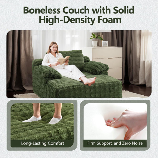 Oversized Bubble Fleece Chaise Lounge Chair
