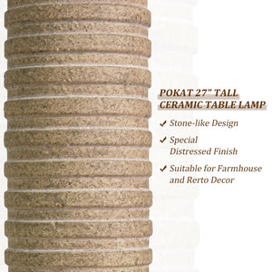 Farmhouse Ceramic Table Lamps Set of 2